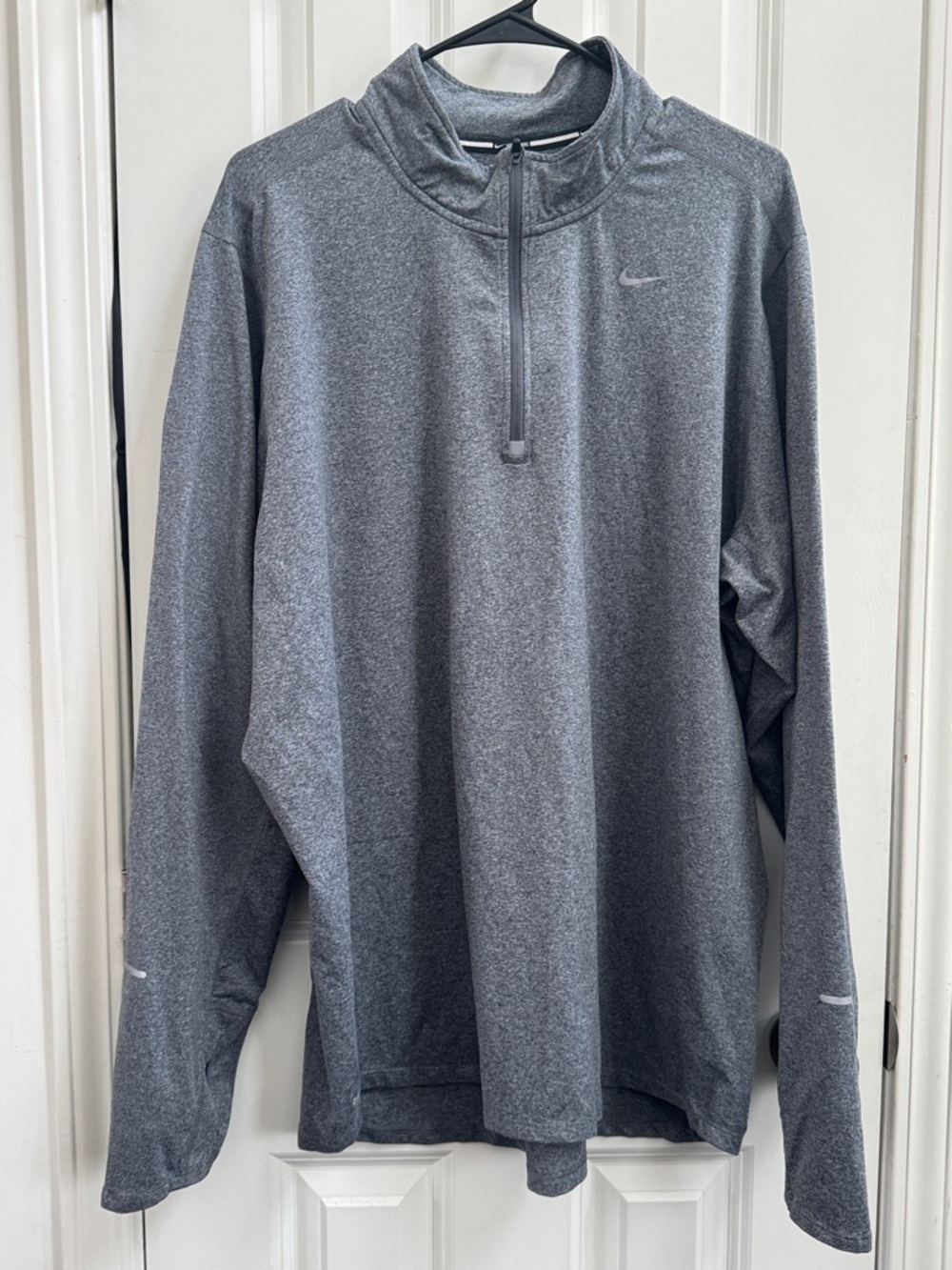Nike Gray Heather Quarter-Zip Performance Pullover